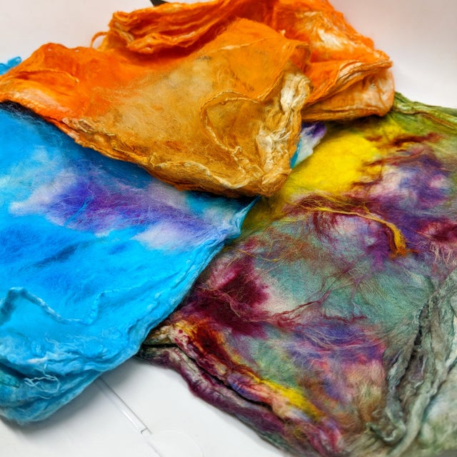 Indie Dyed Silk Hankies Fiber Stash Dyeworks